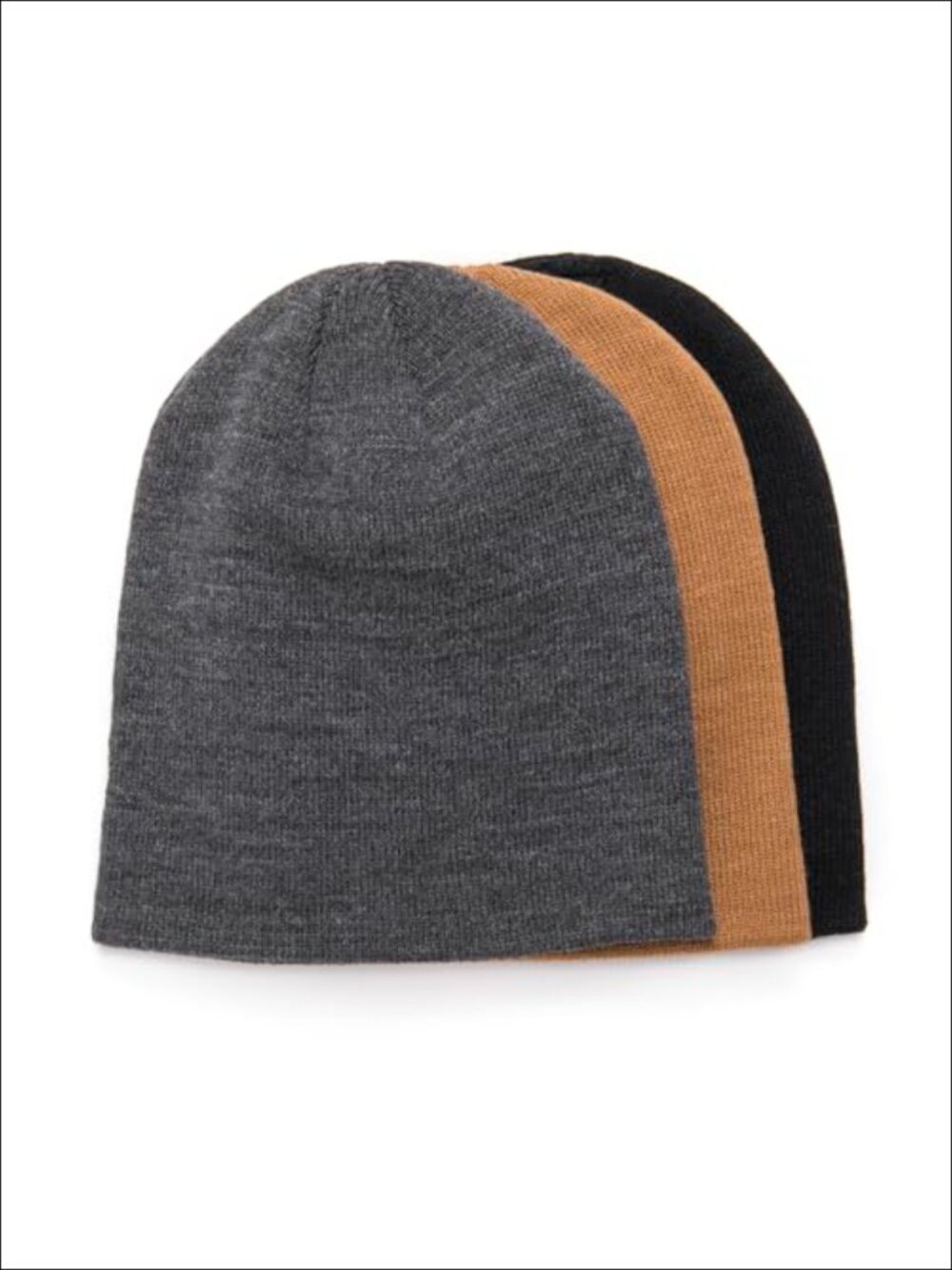 Men's 3-Pack Beanie Set 100% Acrylic Stretch Lined Cold Weather